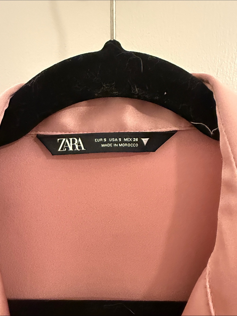 Zara Blush Pink Satin Wrap-Style Long Sleeve Dress - Picture 2 of 6